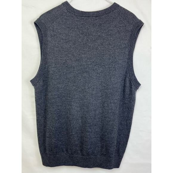 Turnberry Men's Size XL Gray 100% Extra Fine Merino Wool Sleeveless Vest - Picture 8 of 9